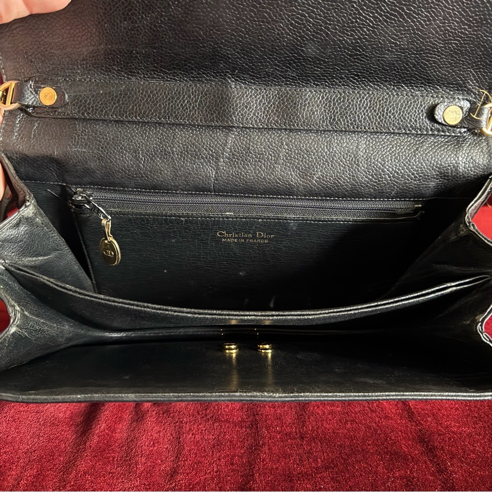 CHRISTIAN DIOR BLACK LEATHER CROSSBODY BAG - Picture 9 of 9